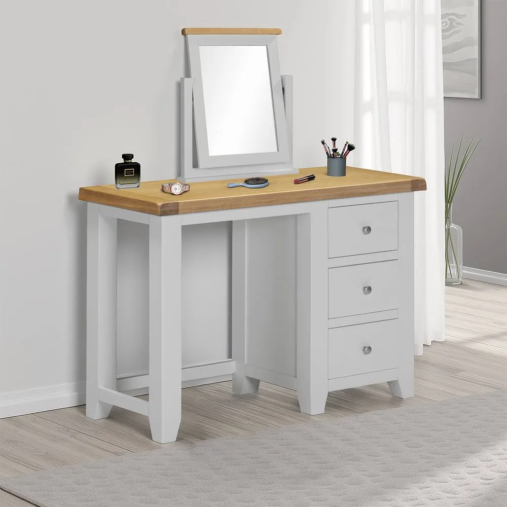 Seconique Windsor 3 Drawer Dressing Table (Fully Assembled) in Light Grey