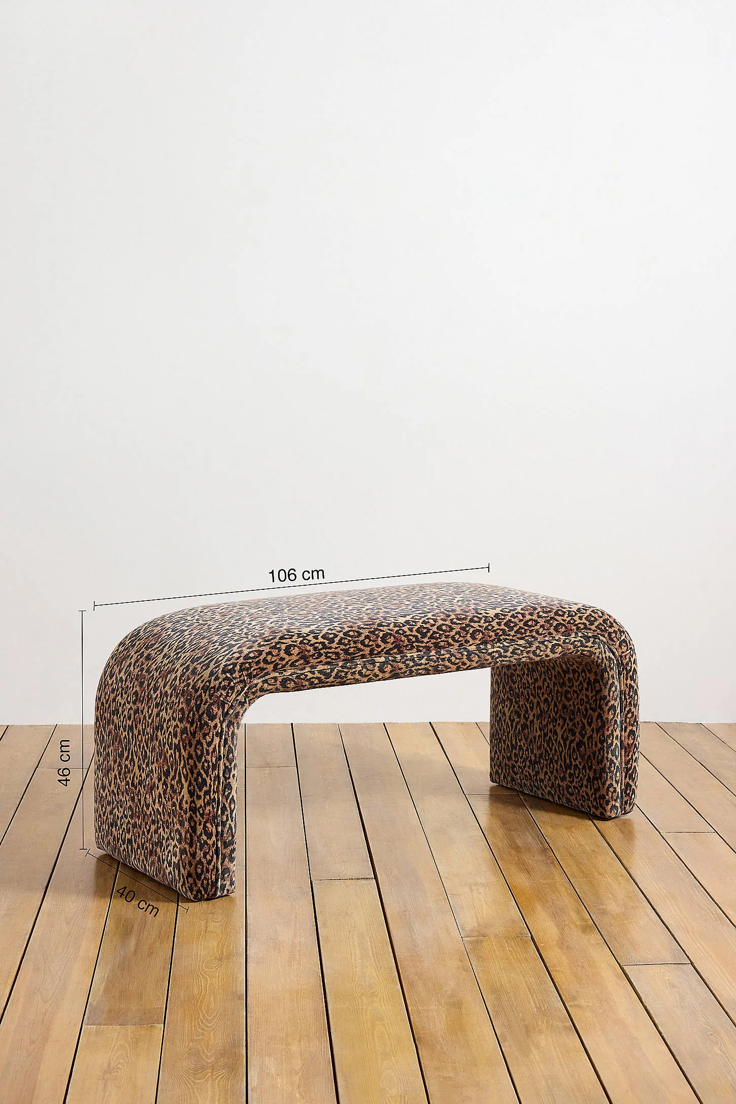 Jane Leopard Velvet Bench - Brown/Brown ALL 4