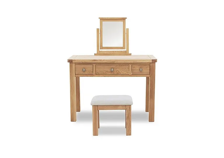Augusta 3 Drawer Dressing Table with Mirror and Stool