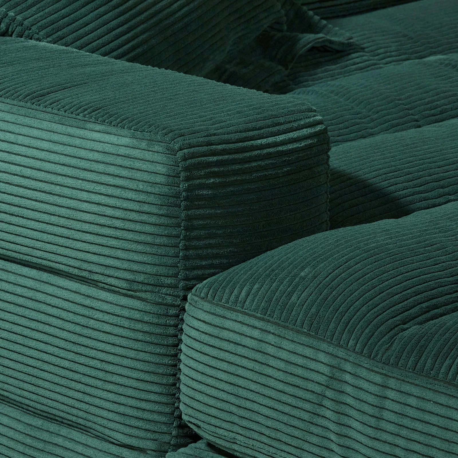 Twain Large Long Armchair Armrest Left Modular Sofa, Green Fabric | Barker & Stonehouse 4