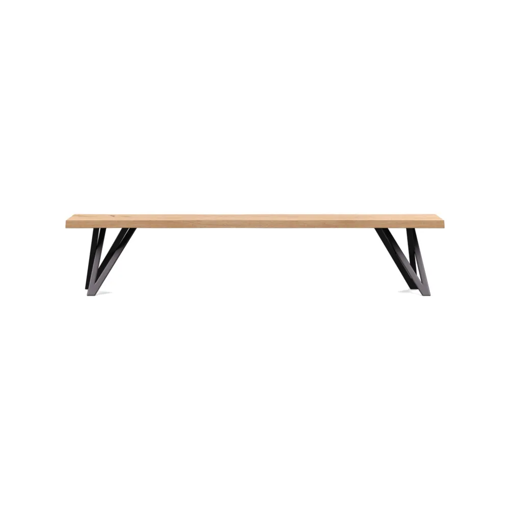 Heal's Vienna Bench 200x35cm Blonde Oiled Oak Natural Edge Filled 1