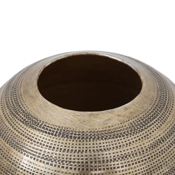 Cedar & Sage Zahara Hammered Aluminium Antique Vase 4