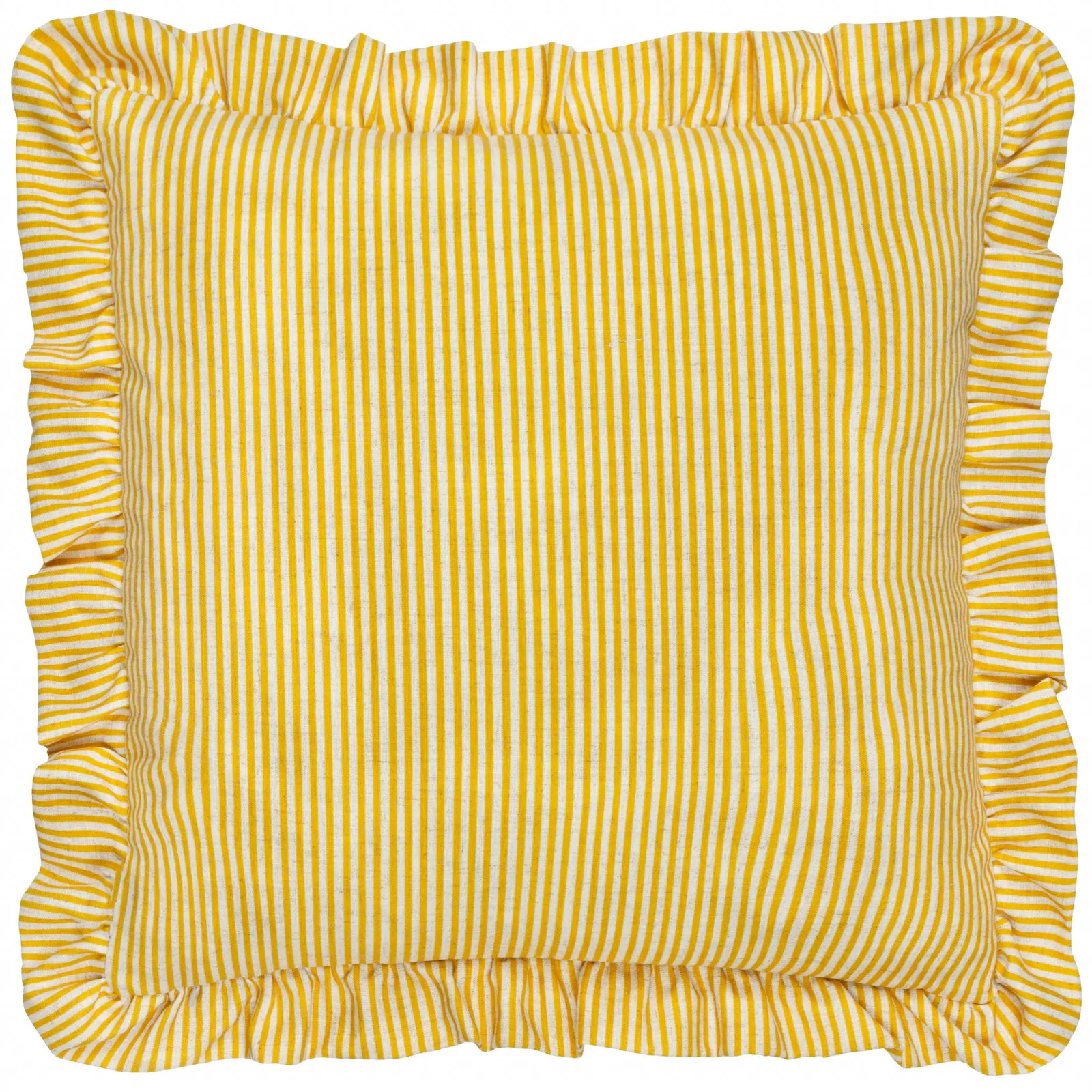 Wylder Martha Embroidered Ruffle Cushion in Yellow 3