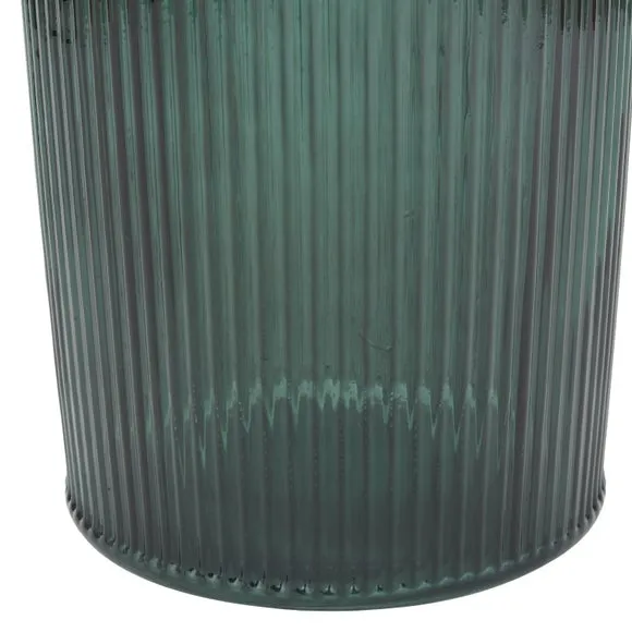 Tall Ribbed Recycled Glass Vase 4