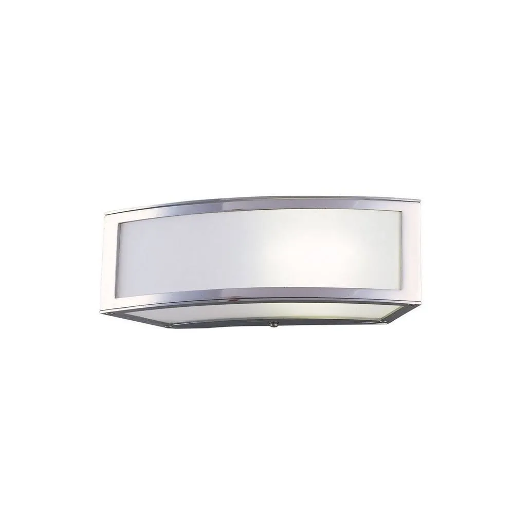 Netlighting Duna E27 Flush Wall Lamp 1 Light E27 Polished Chrome White Acrylic in Grey