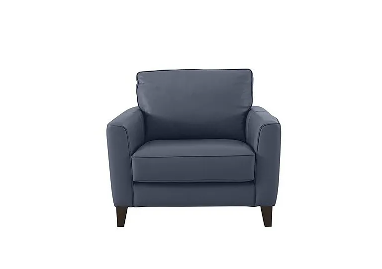 Brondby Leather Armchair - BV Ocean Blue