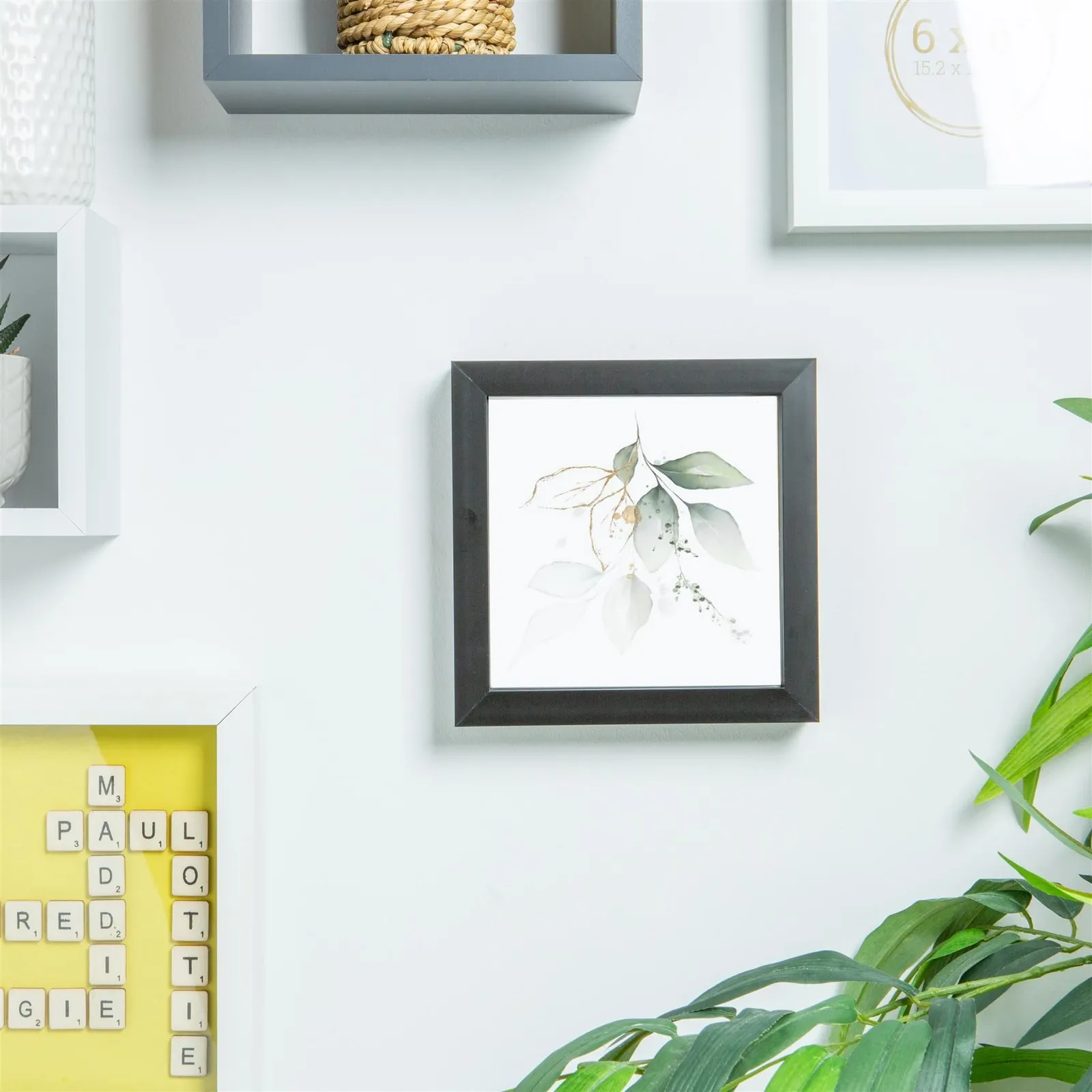 Nicola Spring 3D Box Photo Frames - 6" x 6" - Pack of 2 in Black 5