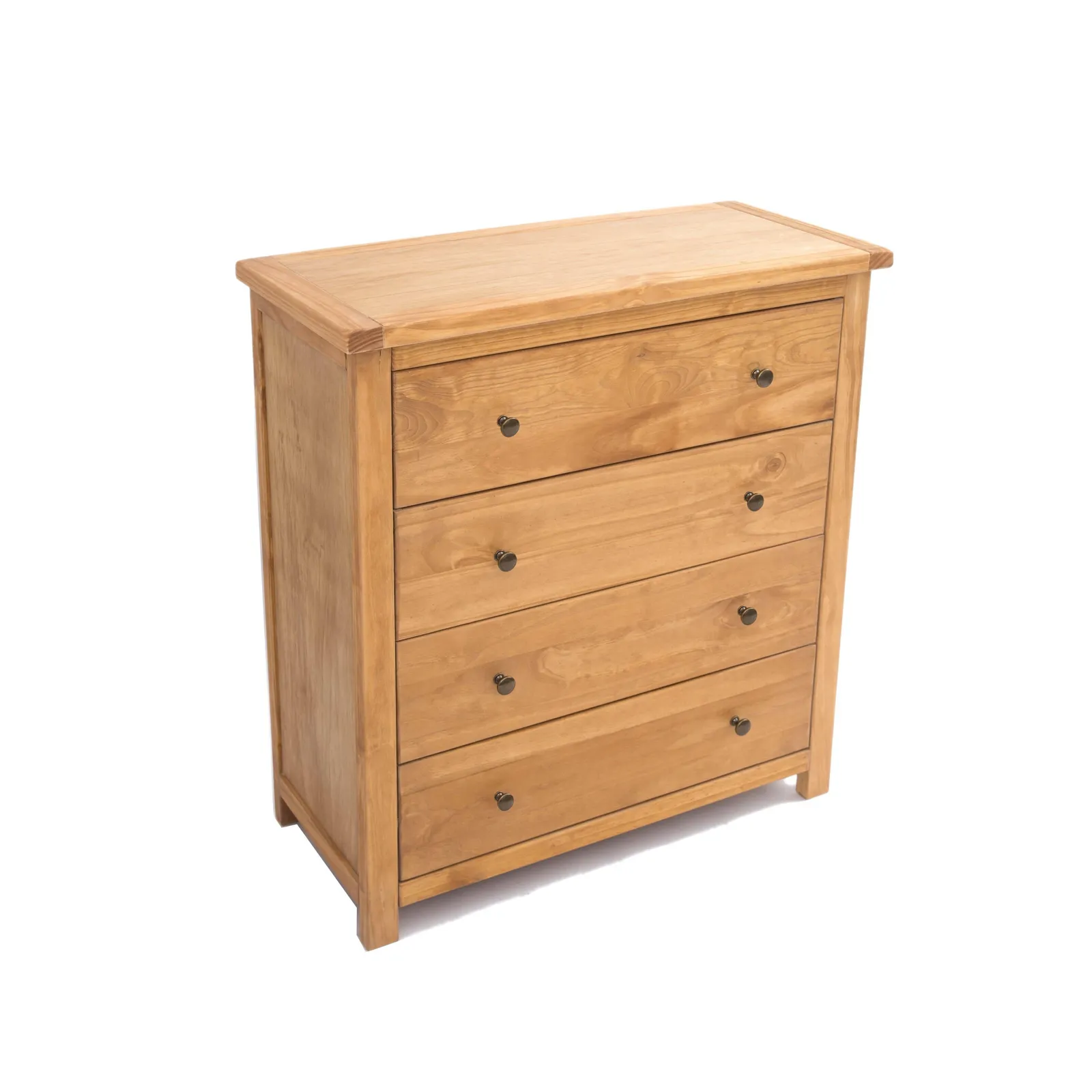 Cabinet Bits Lugo 4 Drawer Chest of Drawers Brass Knob in Light Brown 3