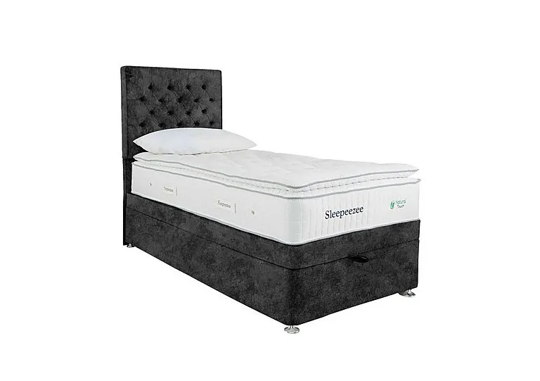 Natural Touch 3000 Pillowtop End Ottoman Divan Set - Single - Daytona Coal