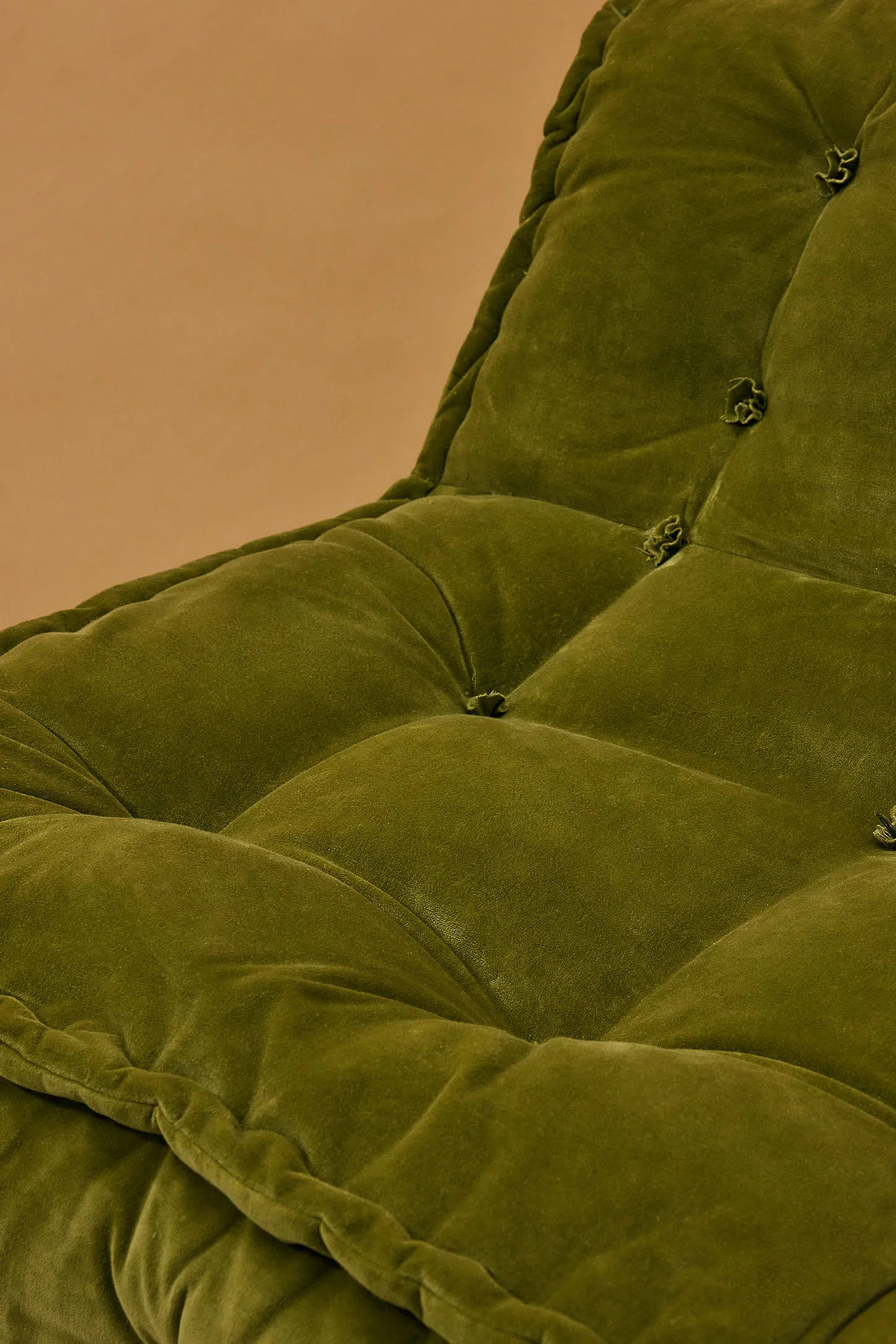 Reema Dark Green Velvet Two-Seater Floor Cushion - Green 5