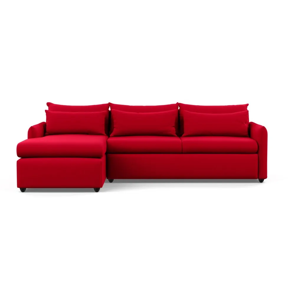 Heal's Pillow Large Left Hand Corner Chaise Melton Wool Red Oxide Black Feet
