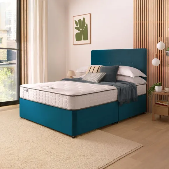 Silentnight Divan Bed With Francisco Velvet Headboard and 800 Pocket Sprung Mattress 1