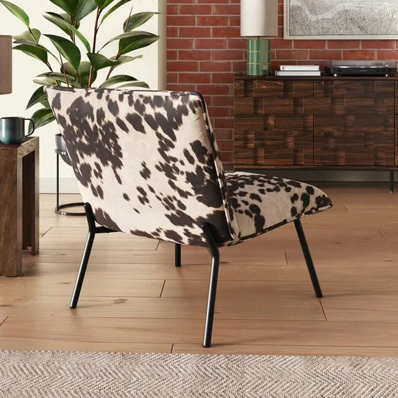 Sarnia Cow Print Velvet Occasional Chair 2