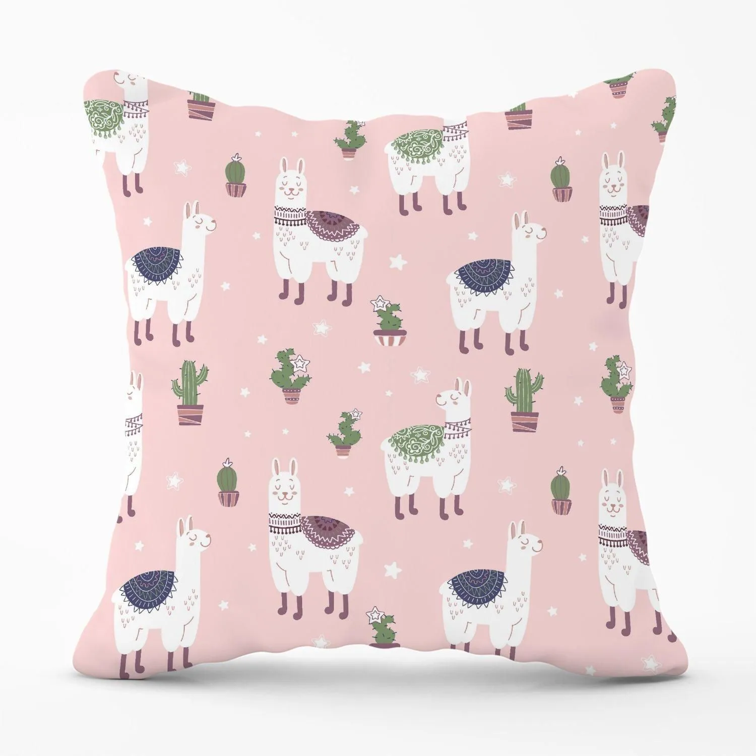 Warren Reed - Designer Happy Lama Outdoor Cushion in Pink