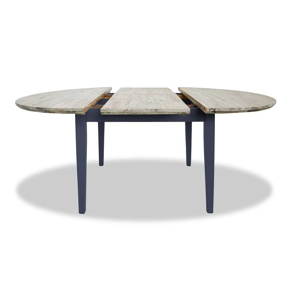 Statement Furniture Florence Round Oval Extendable Kitchen Dining Table in Navy 2