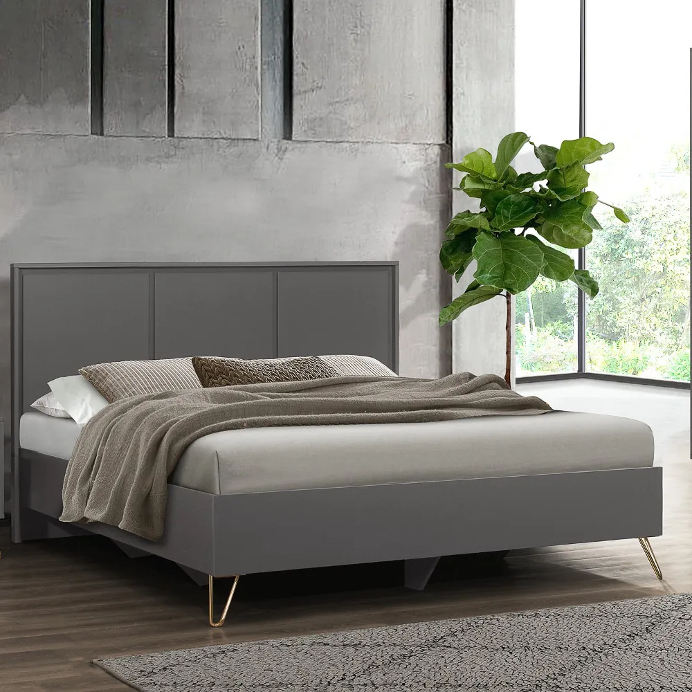 Arlo Charcoal Wooden Bed Frame - 4ft Small Double
