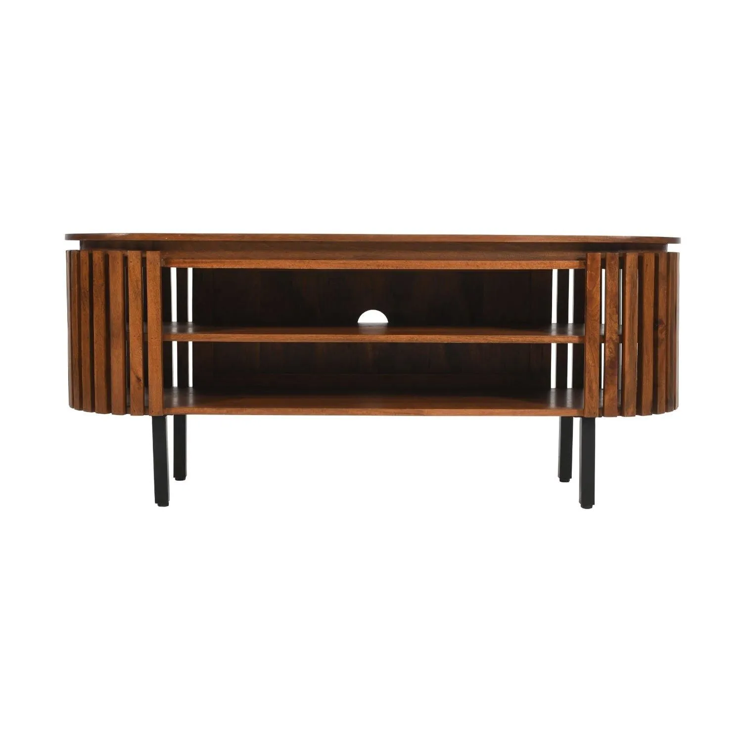 IH Design Carney Mango Wood Tv Cabinet Upto 55 Inch in Brown 2