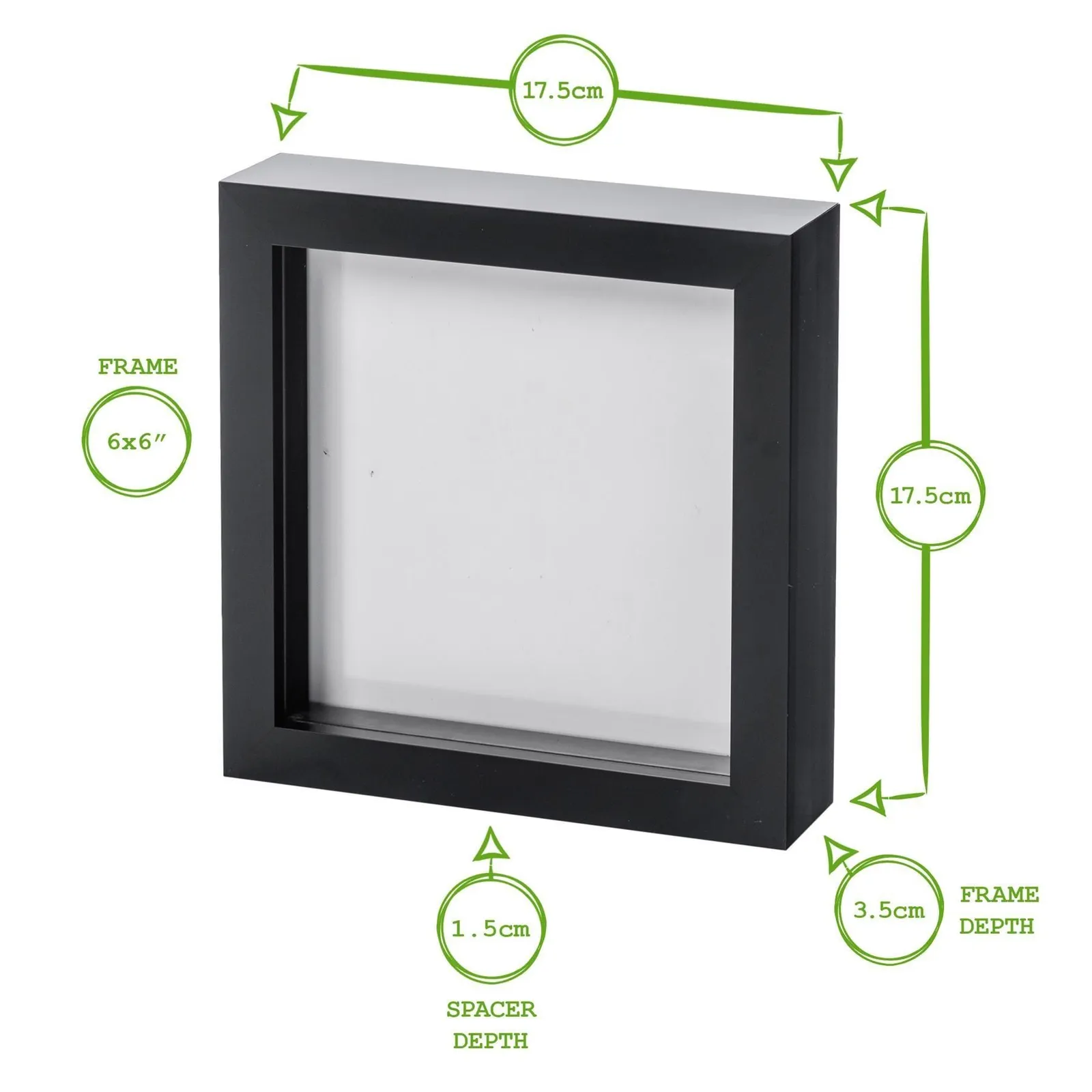 Nicola Spring 3D Box Photo Frames - 6" x 6" - Pack of 5 in White 4