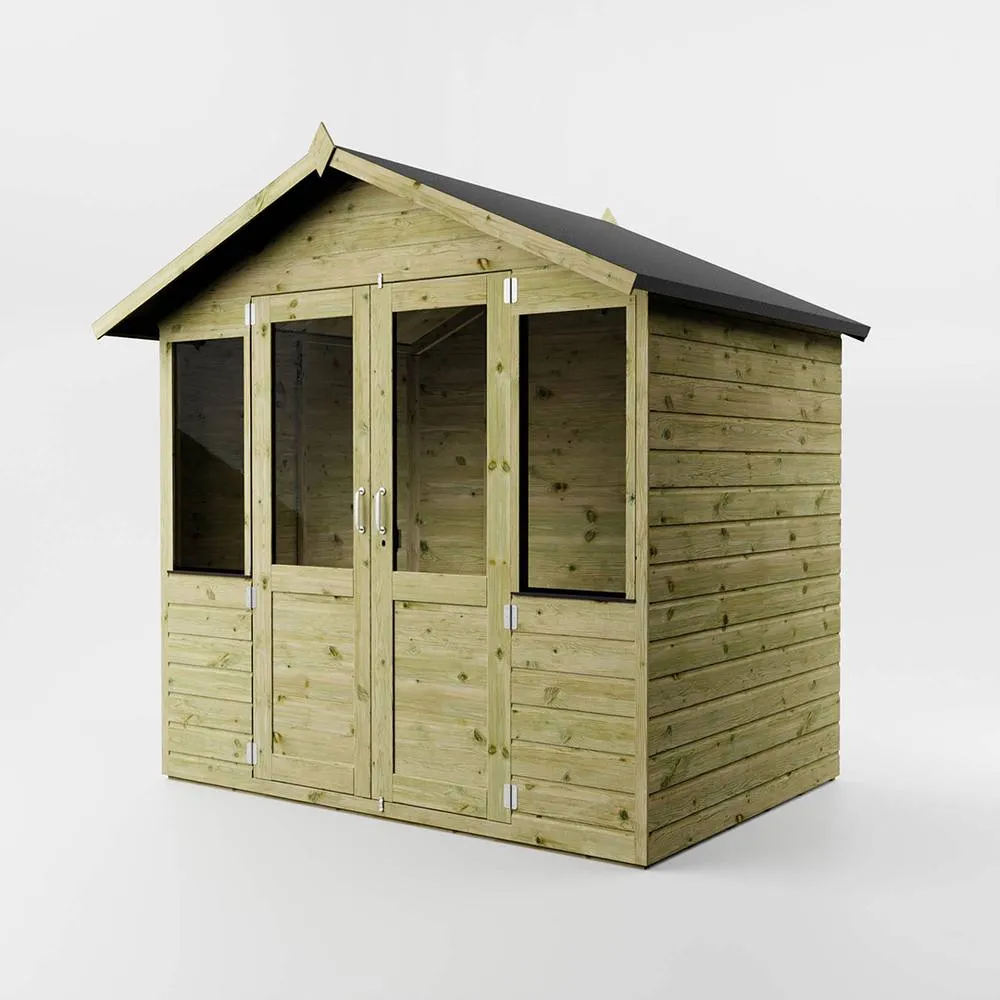Mercia 7 x 5 Feet Traditional Summerhouse - L179.8 x W229.5 x H221.3 cm in Brown