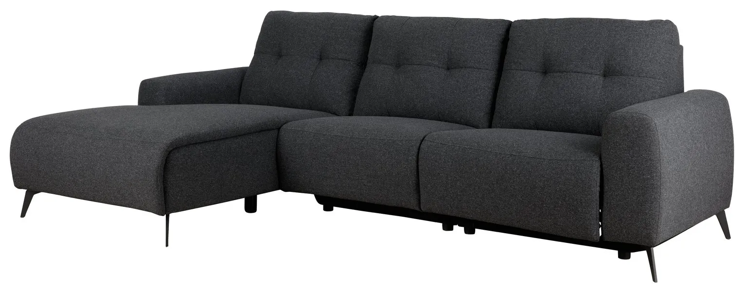 Habitat Ghost Left Corner Fabric Recliner Sofa - Charcoal