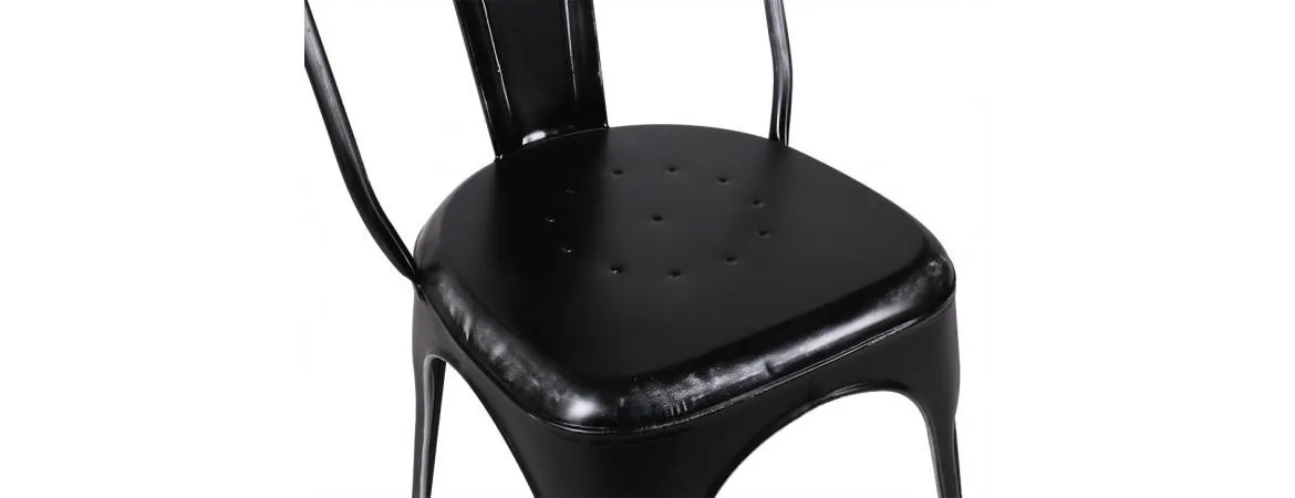 IH Design Franciscan Metal Chair Black Upcycled Industrial Vintage Mintis Pair 4