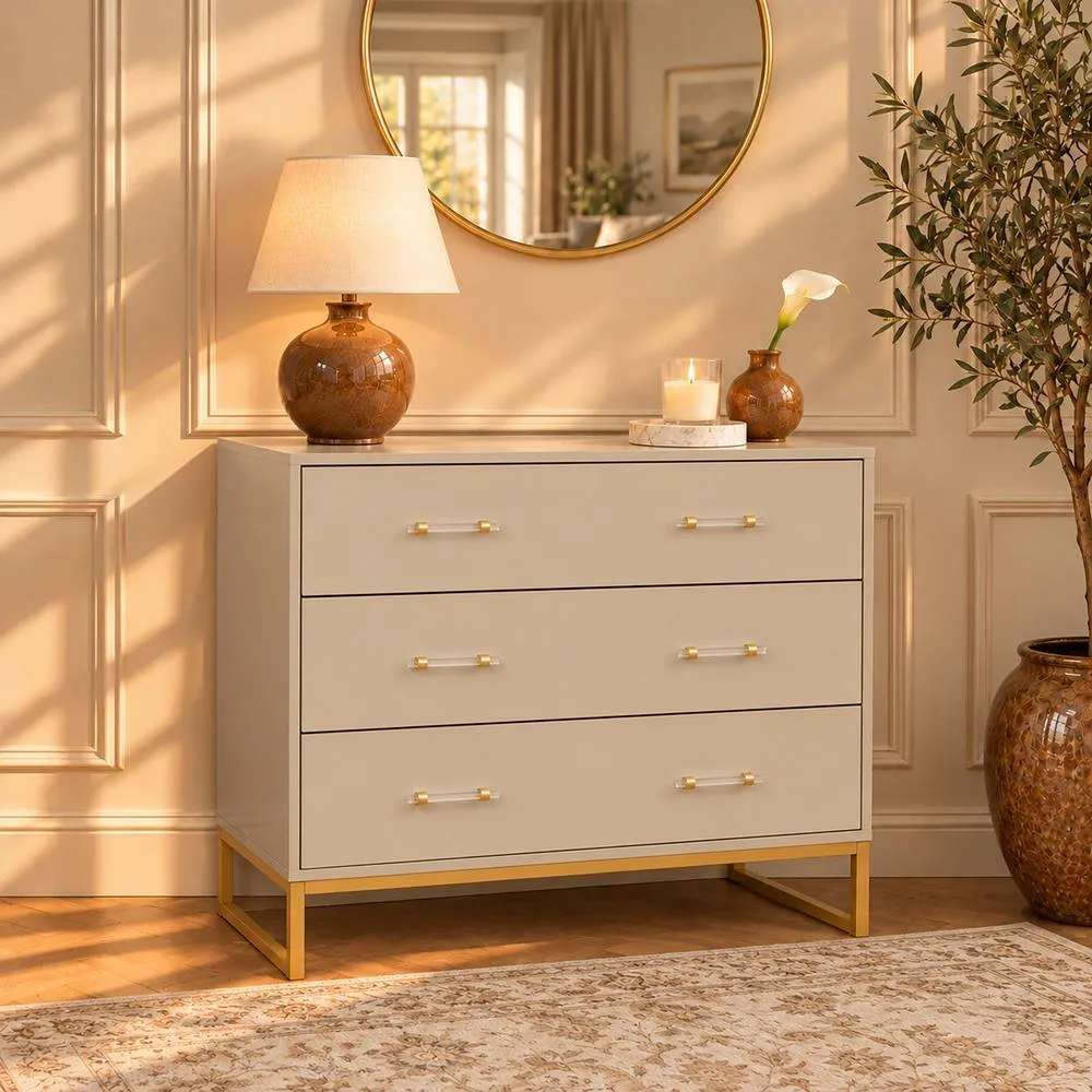 Melody Maison Chest, Dressing Table Set & Pair of Bedside Tables - Liana Taupe Range 6