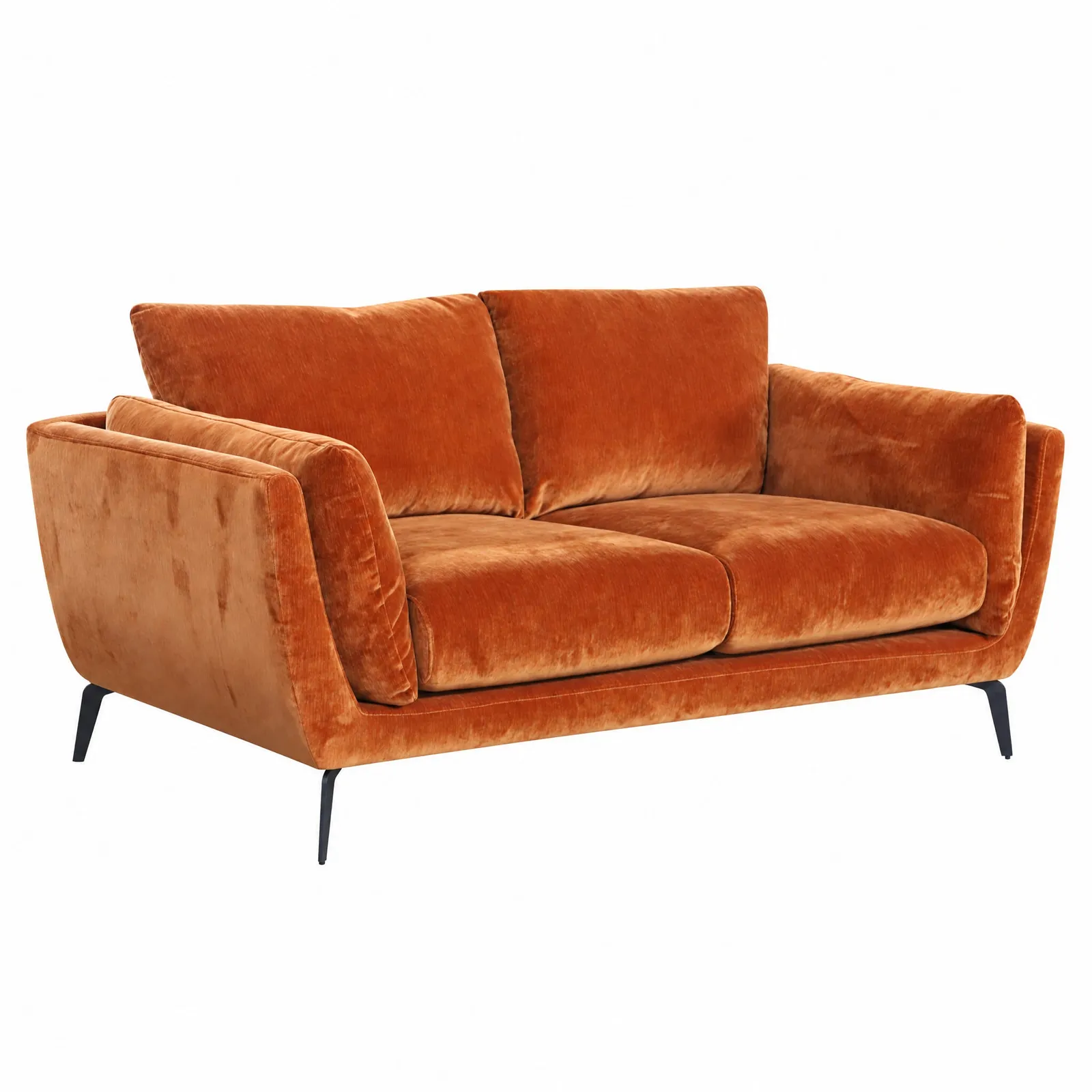 Boone 2 Seater Sofa, Orange Velvet | Barker & Stonehouse 2