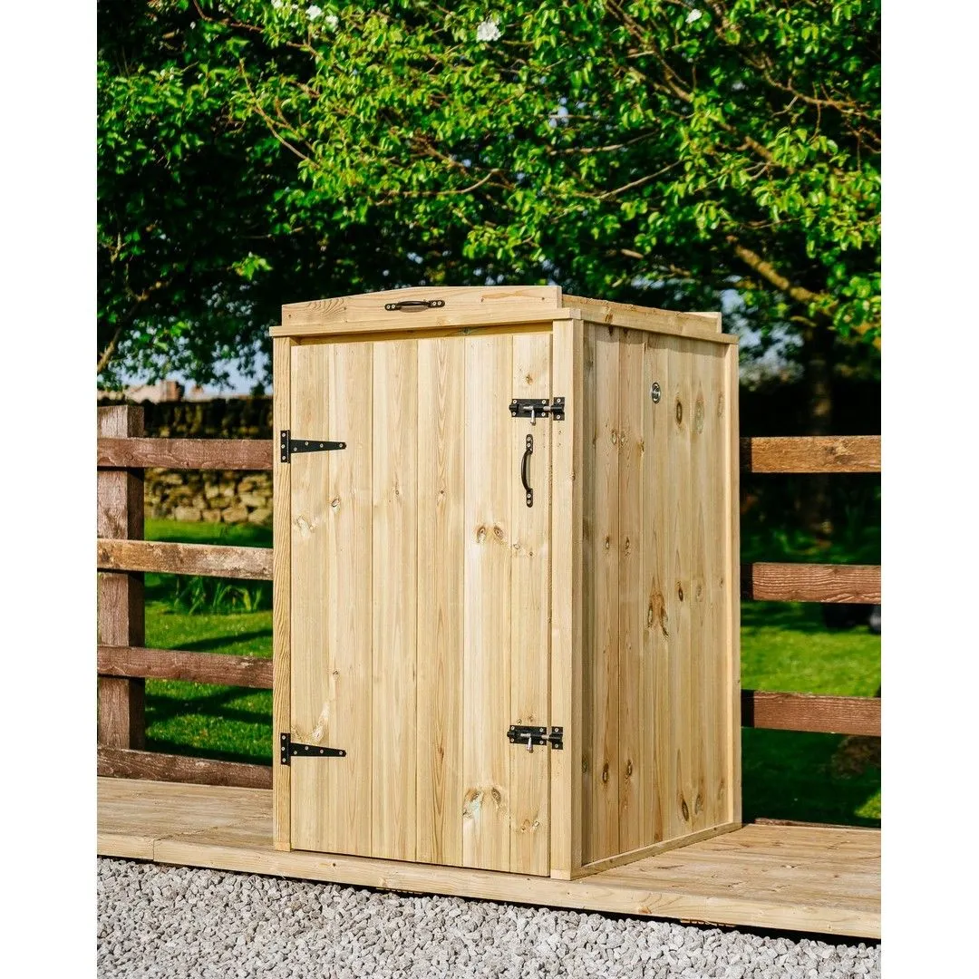 Buttercup Farm Chatburn Single Wheelie Bin Store, Timber - Fits 1 x 360L Wheelie Bins in Brown 3