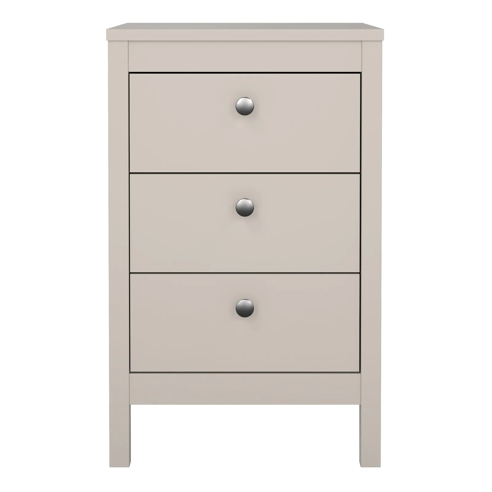 Furniture To Go Madrid Bedside Table 3 Drawers in Cashmere in Beige 2