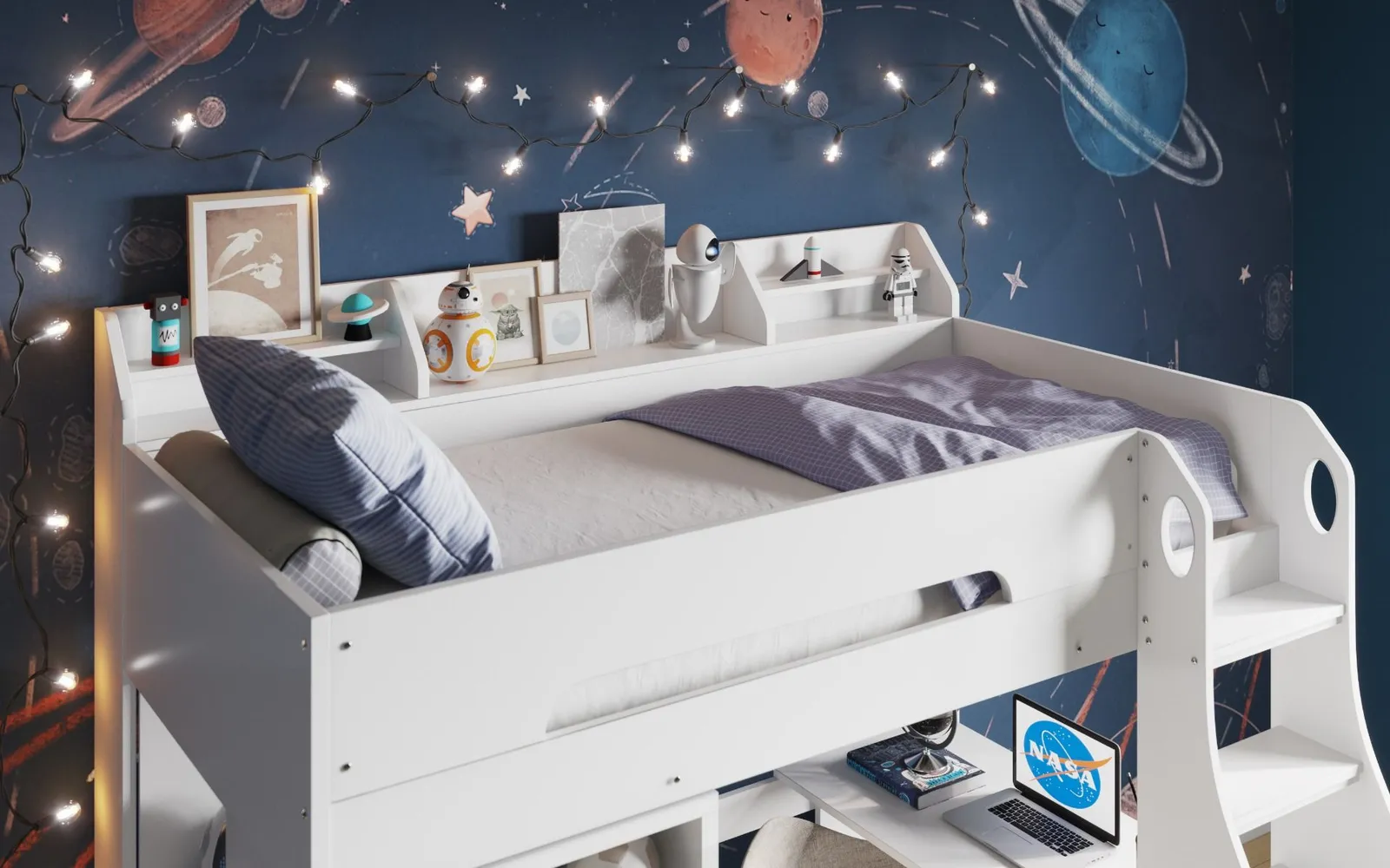 Flair Cosmic Storage Sleeper Bed in White 2