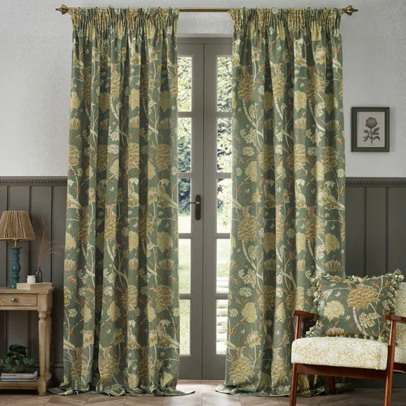 Morris & Co. Cray Chenille Pencil Pleat Curtains 2