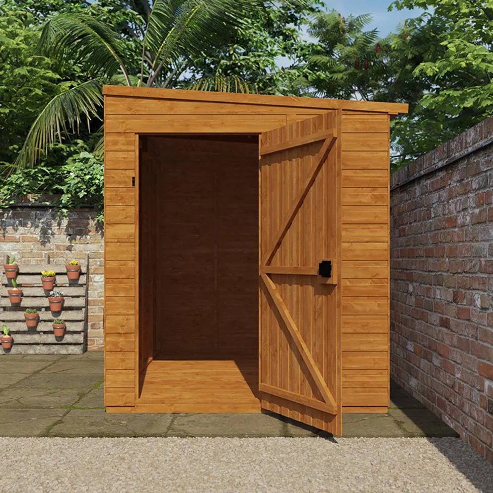 Buttercup Farm 8x6 Flex Pent Windowless 12mm Flex - L238.8 x W175 x H203 cm in Burnt Orange 6