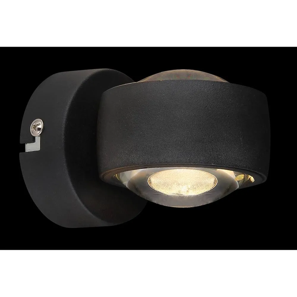 Netlighting Randi Wall Lamp Matt Black Glass Shade 2x LED 3000K 4