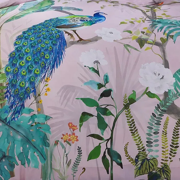 Soiree Peacock Jungle 200 Thread Count 100% Cotton Duvet Cover & Pillowcase Set 3