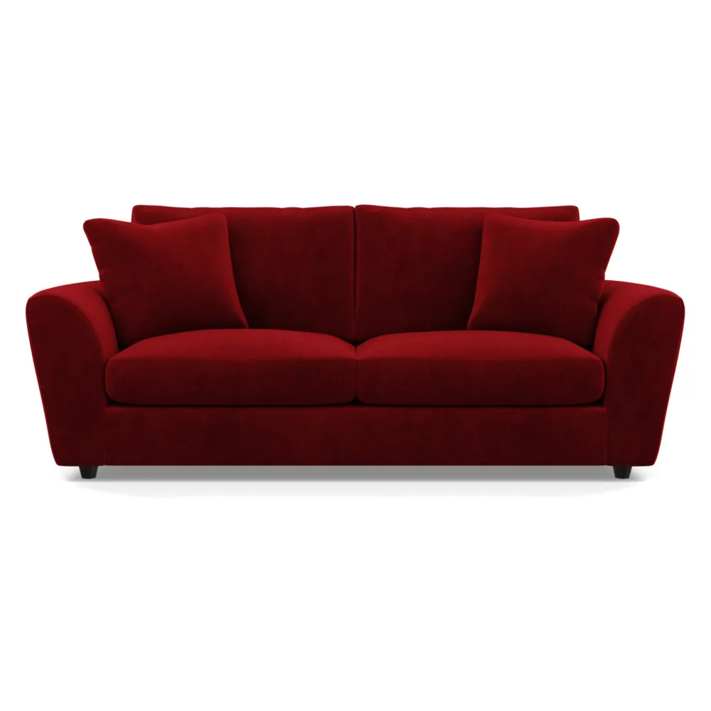 Heal's Snooze 4 Seater Sofa Smart Luxe Velvet Mulberry Black Feet