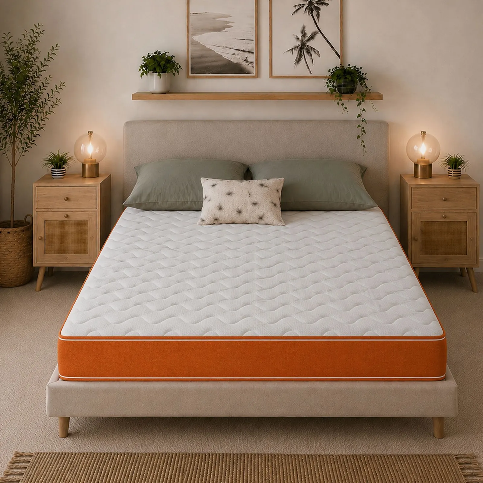 eXtreme Comfort Ltd 18cm Hybrid Memory Foam Spring Mattress CoolTouch Cover in Orange 5