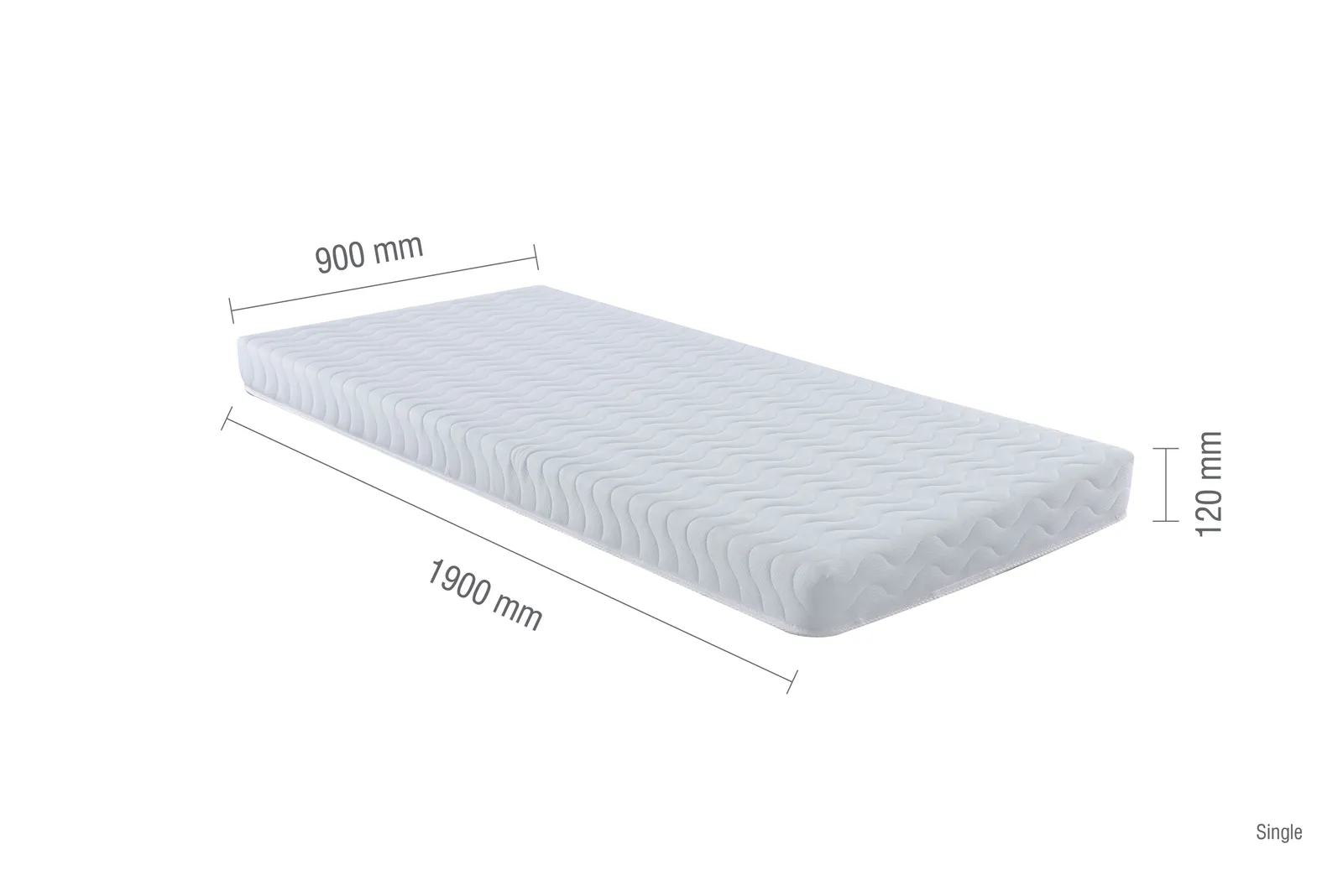 Birlea Single Mattress Foam SleepSoul Nimbus 90cm 3FT in White 4