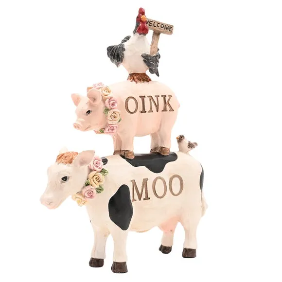 Country Living Stacking Farm Animals Resin Ornament 3