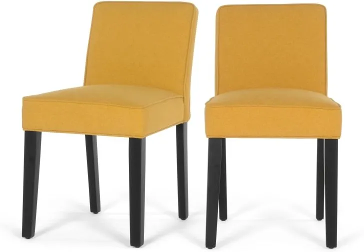 Set of 2Wilton Dining Chairs,Yolk Yellow and Birch Black