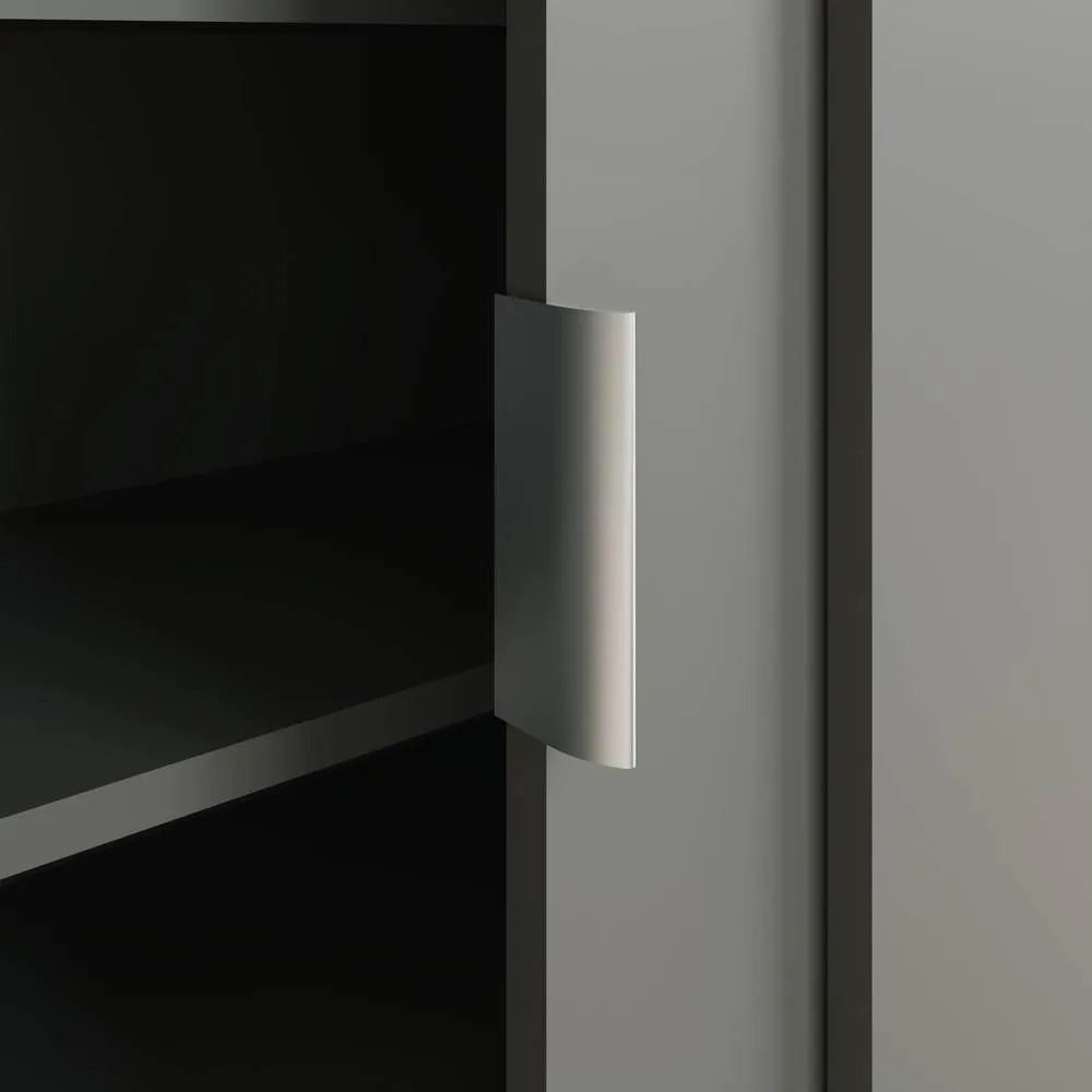 GFW Leighton Sliding Door Shoe Cabinet in Grey 6