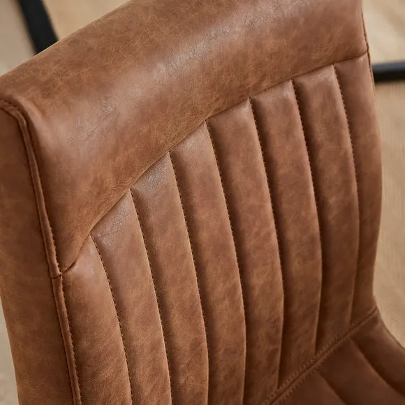 Felix Set of 2 Dining Chairs, Faux Leather 3