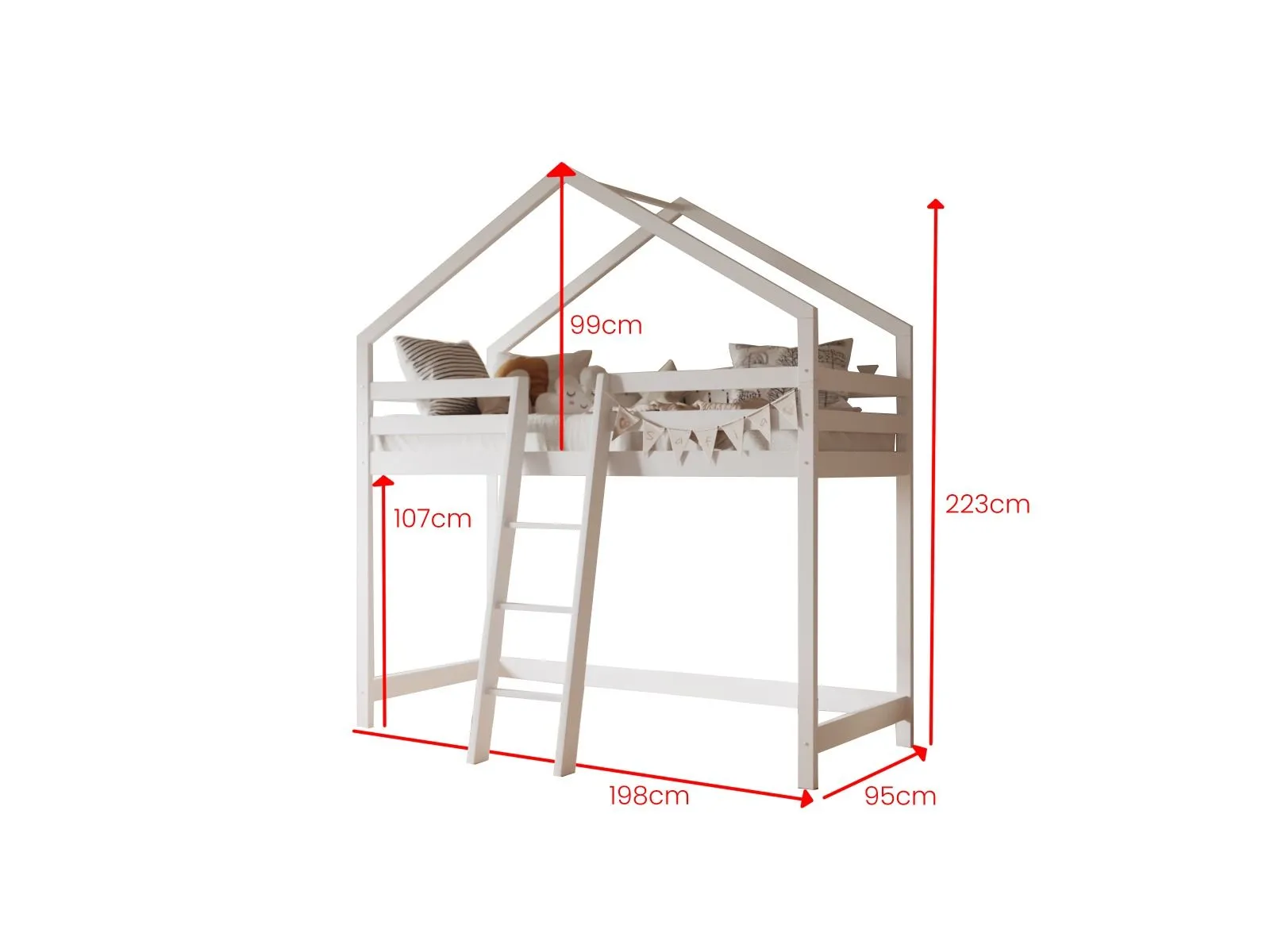 Flair Nook House Mid Sleeper Bed in White 6