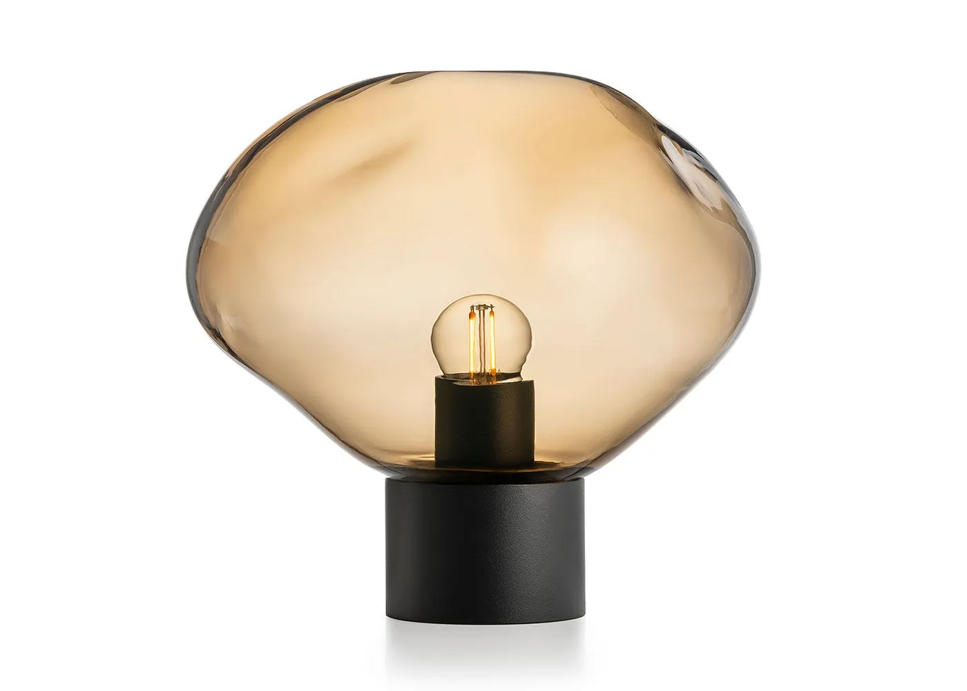 Hadeland Glassverk Crystal Stone Table Lamp Cocoa & Black 1