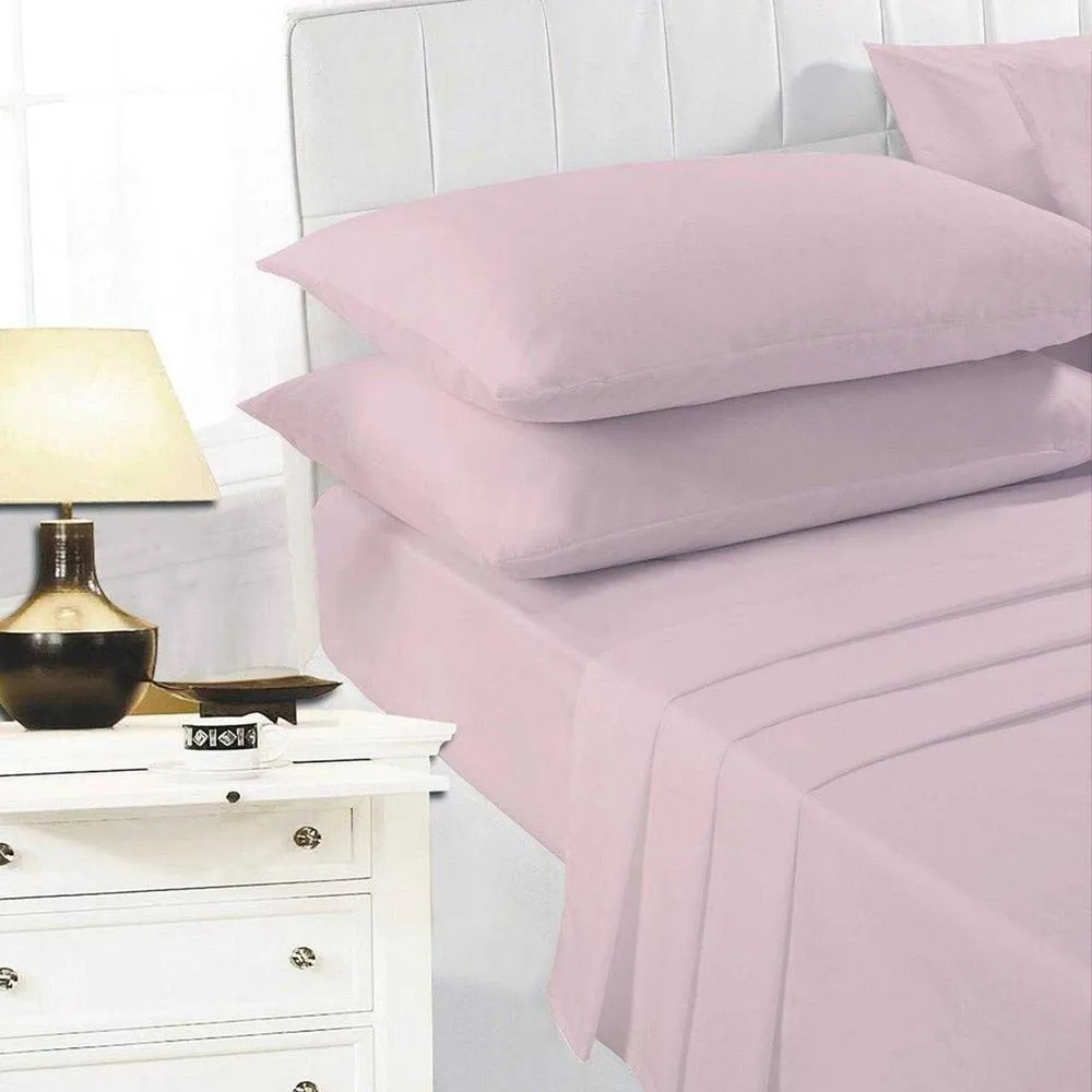 K Collection Percale Percale Fitted Sheet in Pink