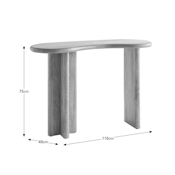 Ludo Kidney Shaped Console Table, Mango Wood 6