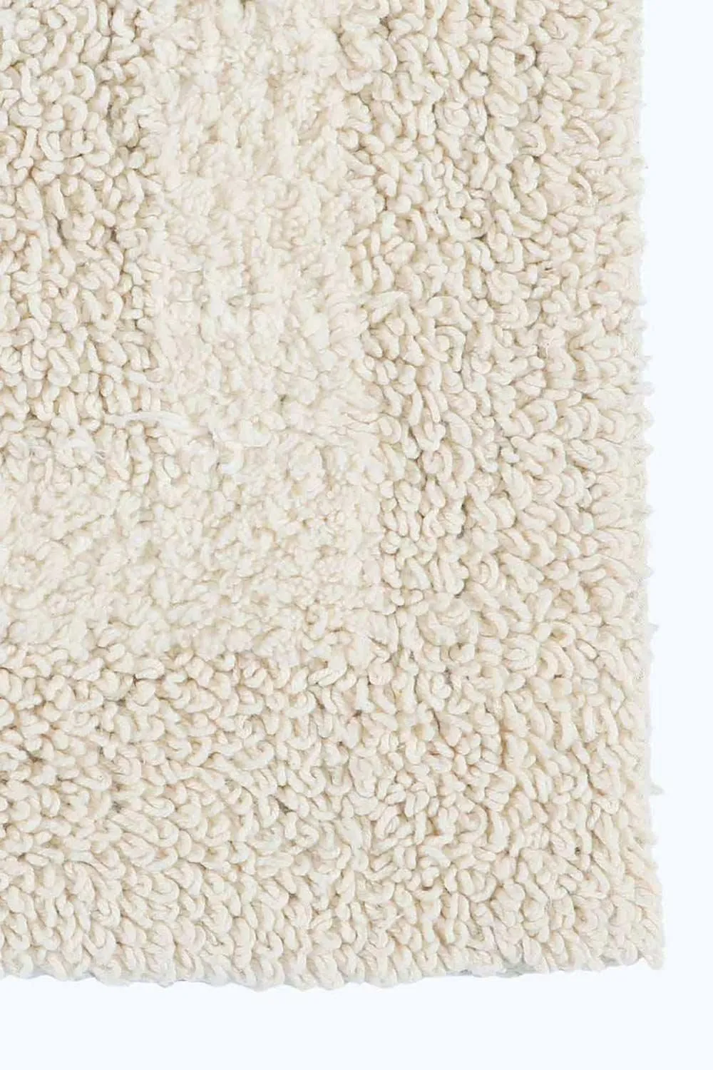 Homescapes Luxury Square Bath Mat 1600GSM 100% Cotton Reversible Shower Mat, 50cm in Cream 2