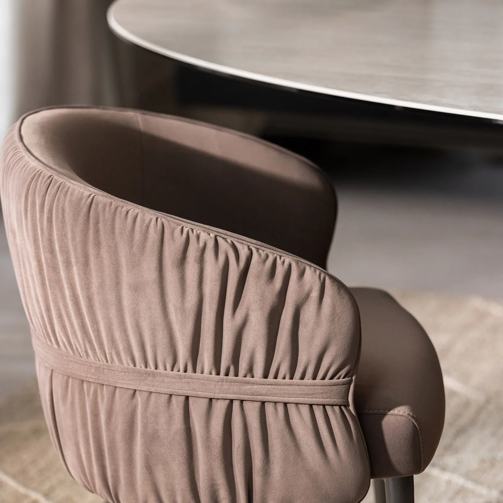 Ziggy Dining Chair 57.5X58.5X78 Cm, Brown Velvet | Barker & Stonehouse 6