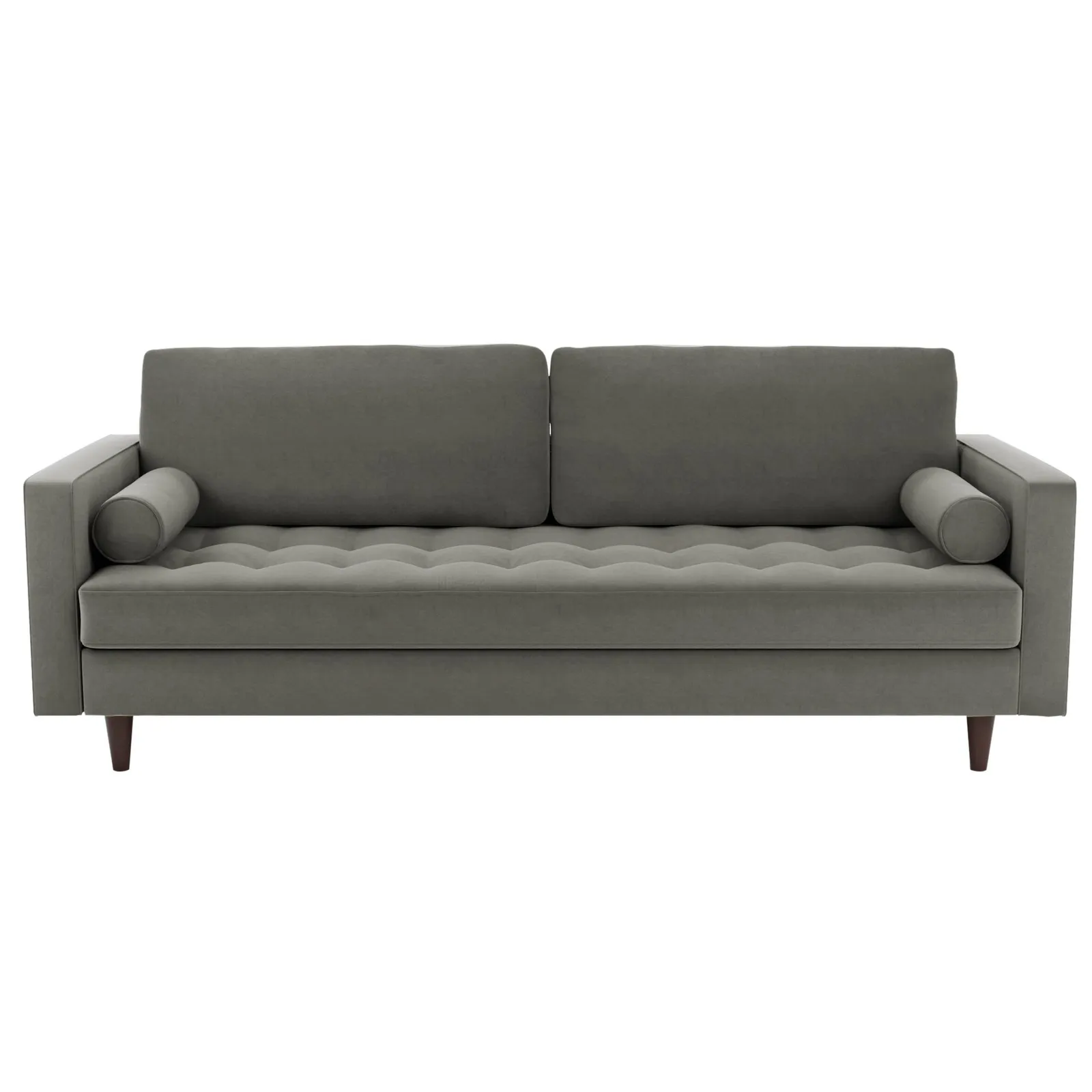 Zoe Velvet 4 Seater Sofa Grey