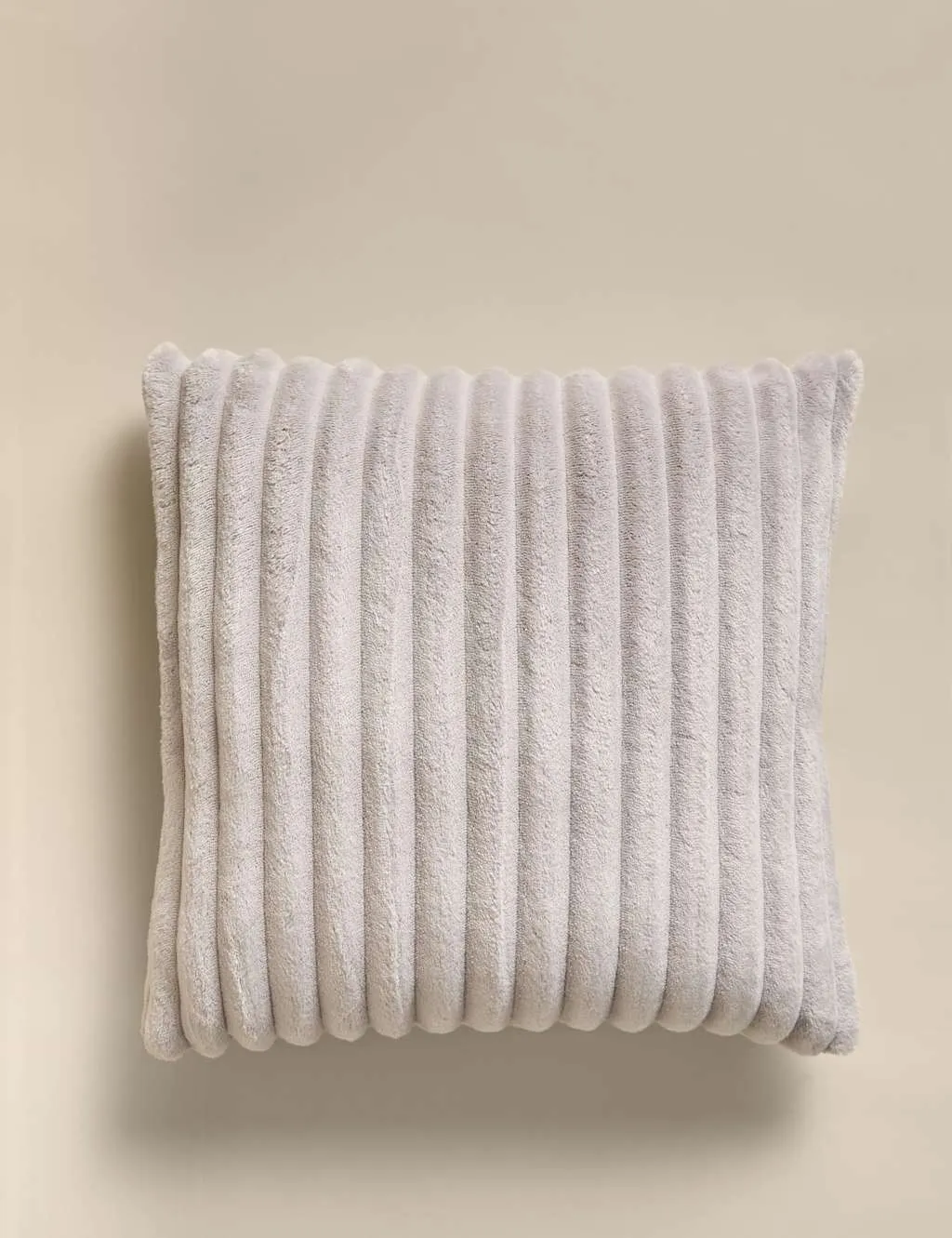M&S Ribbed Fleece Cushion Dove