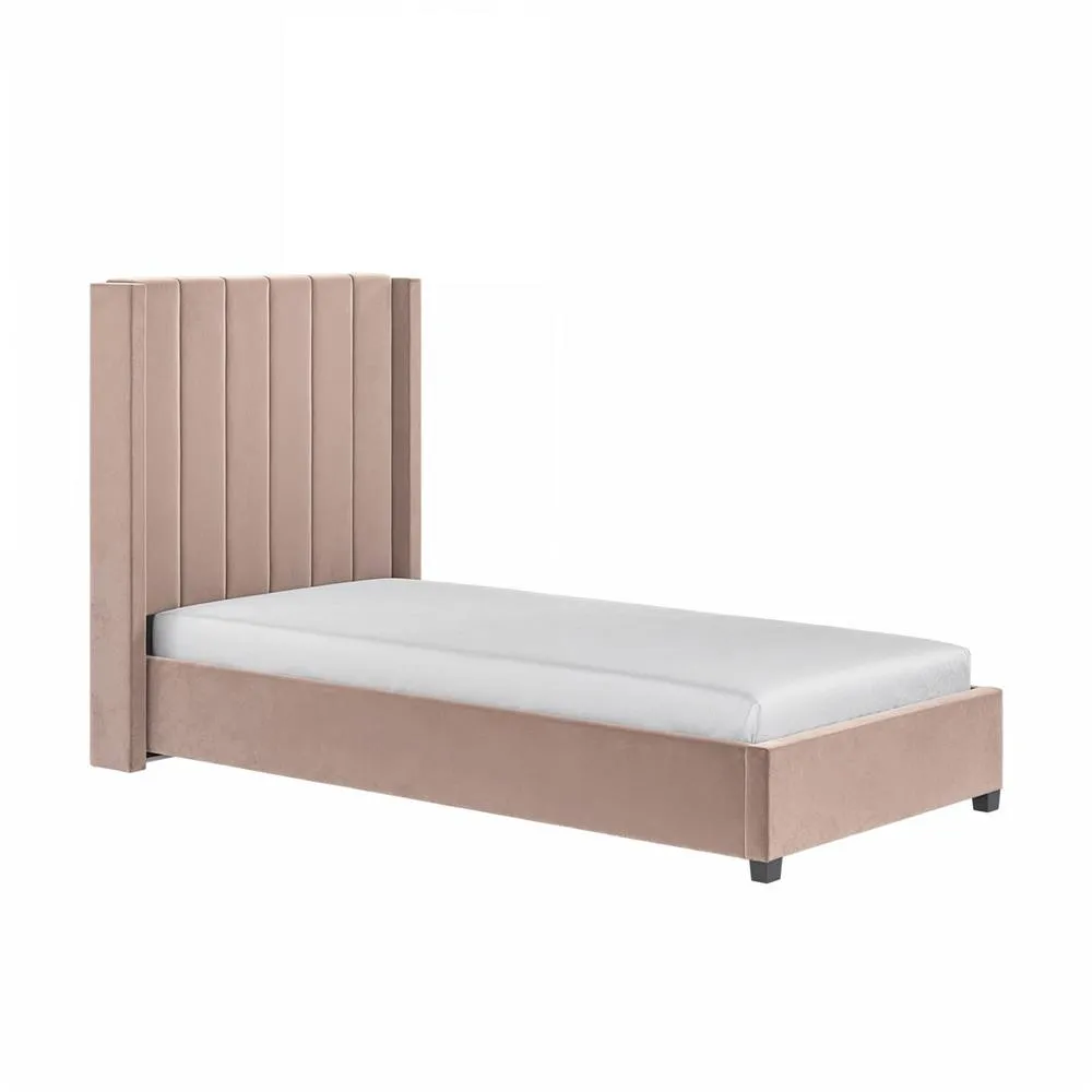 Flair Tiggy Single Ottoman Bed Velvet in Pink 4